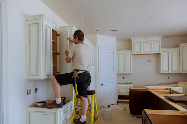 Kitchen island installation in Bridgeport by JMT Kitchen Cabinet